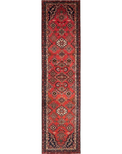 Tappeto Hamadan Persia marrone grigio 103x425