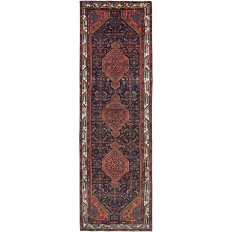 Tappeto Hamadan Persia grigio arancione 110x360