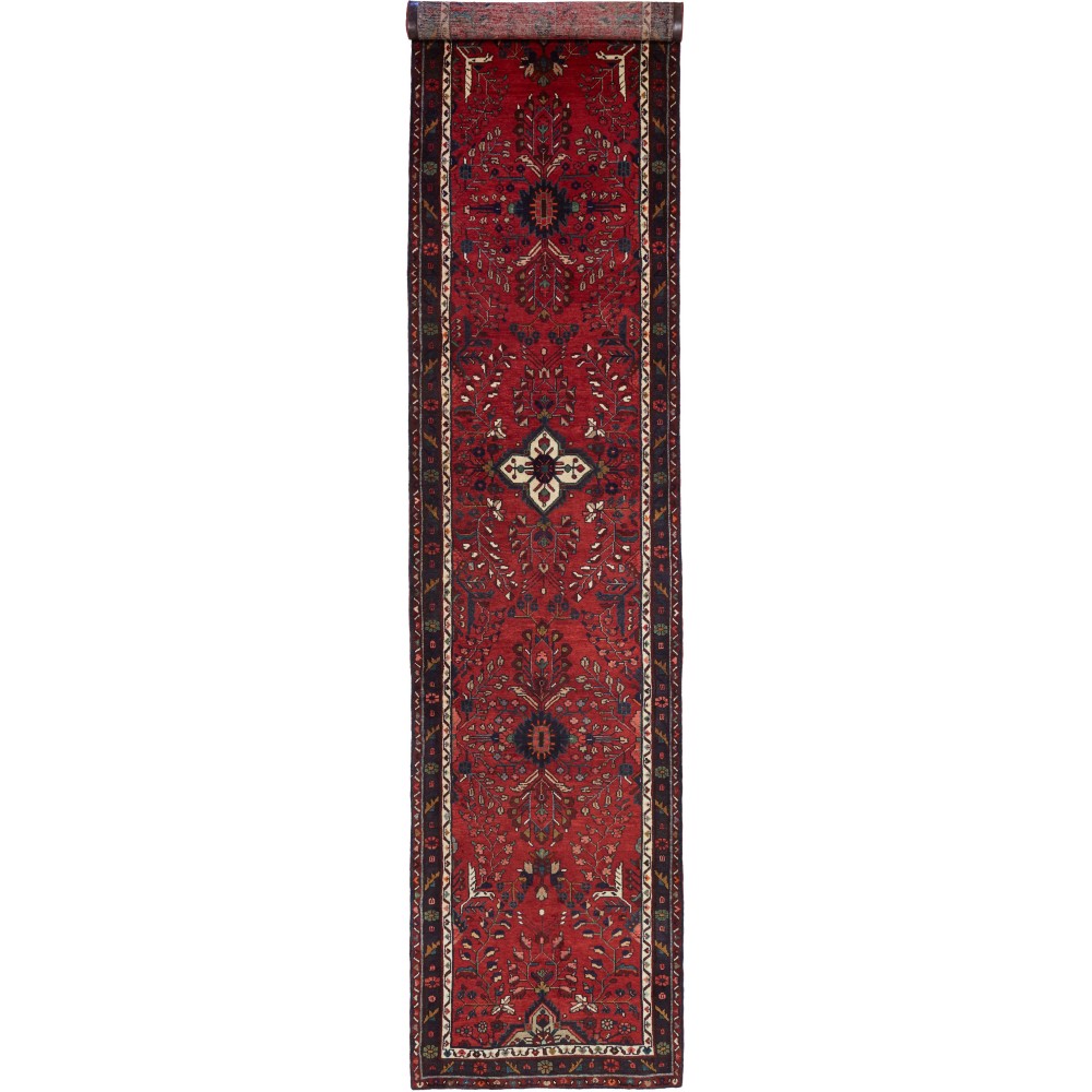 Tappeto Hamadan Persia marrone 100x480 Tappeto Hamadan Persia marrone 100x480
