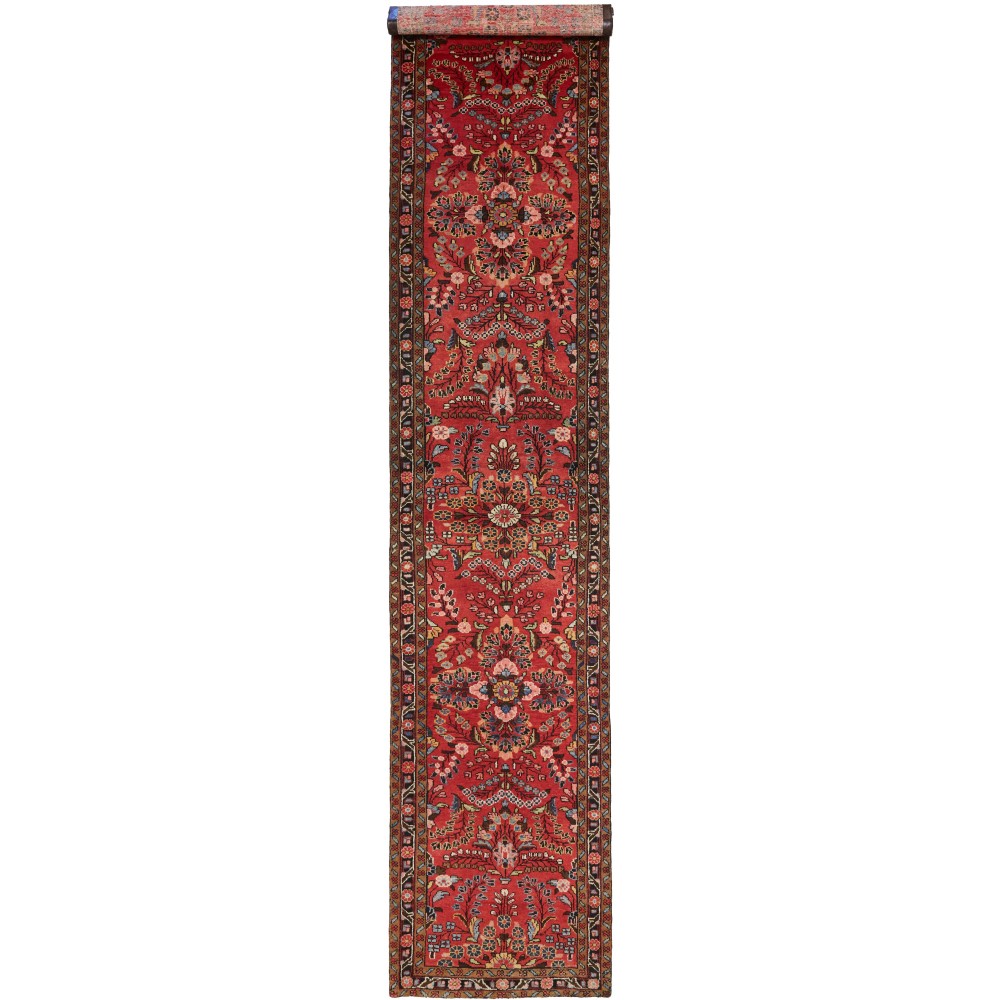 Tappeto Hamadan Persia marrone 90x465 Tappeto Hamadan Persia marrone 90x465