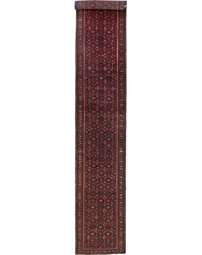 Tappeto Hamadan Persia grigio marrone 76x500