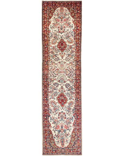 Tappeto Hamadan Persia beige grigio 94x368