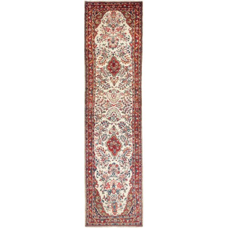 Tappeto Hamadan Persia beige grigio 94x368