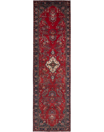 Tappeto Hamadan Persia marrone azzurro 110x395