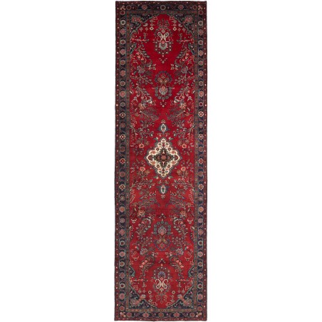 Tappeto Hamadan Persia marrone azzurro 110x395