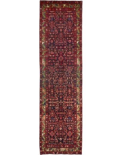 Tappeto Hamadan Persia marrone arancione 115x426