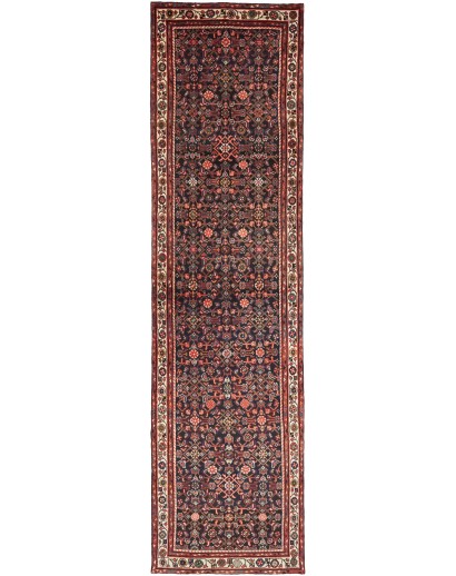 Tappeto Hamadan Persia grigio marrone 100x390