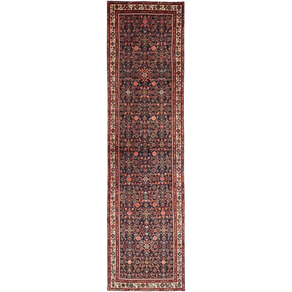Tappeto Hamadan Persia grigio marrone 100x390 Tappeto Hamadan Persia grigio marrone 100x390