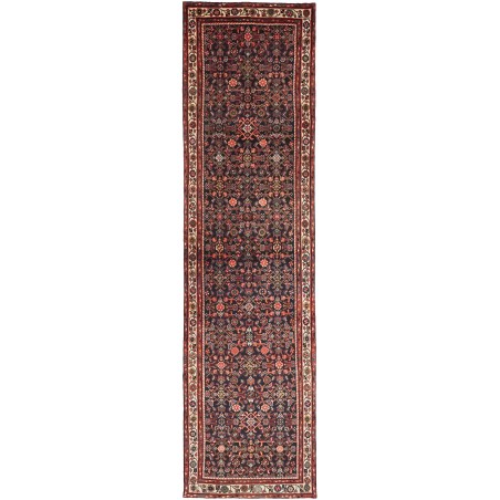 Tappeto Hamadan Persia grigio marrone 100x390
