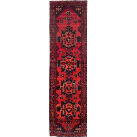 Tappeto Hamadan Persia grigio rosso 104x395