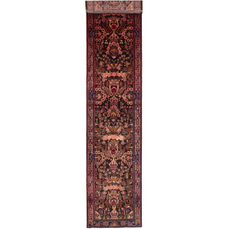 Tappeto Hamadan Persia grigio arancione 108x488