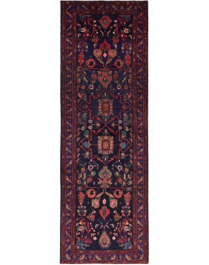 Tappeto Hamadan Persia grigio rosso 117x360