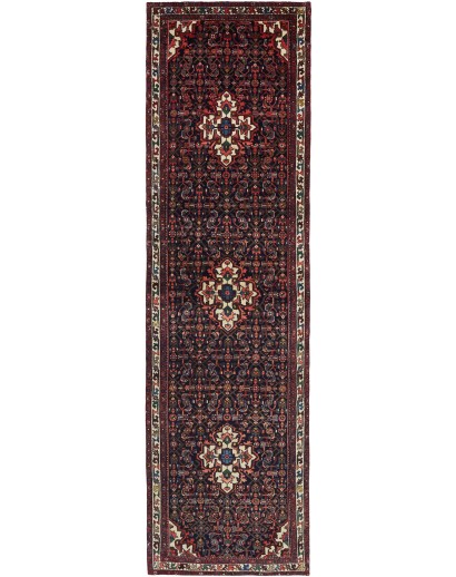 Tappeto Hamadan Persia grigio marrone 108x407