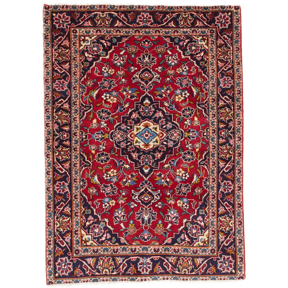 Tappeto Kashan Fine Persia marrone giallo 94x134 Tappeto Kashan Fine Persia marrone giallo 94x134