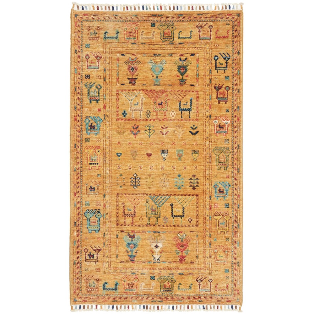 Tappeto Rubin Pakistan marrone arancione 76x128 Tappeto Rubin Pakistan marrone arancione 76x128