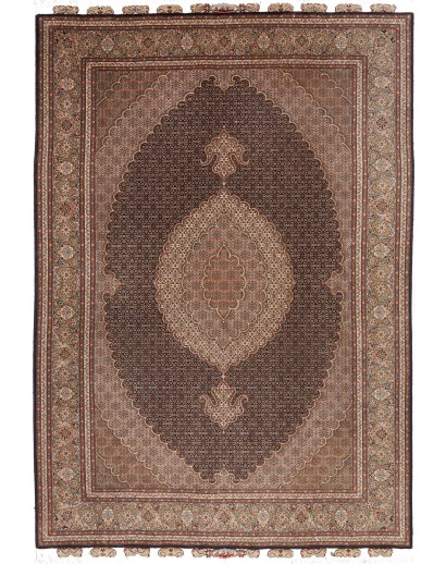 Tappeto Tabriz 50 Raj Mahi Persia azzurro giallo 207x302