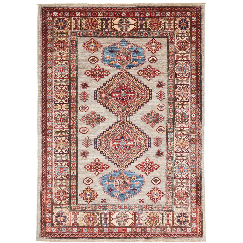 Tappeto Kazak Fine Pakistan marrone azzurro 149x207 Tappeto Kazak Fine Pakistan marrone azzurro 149x207