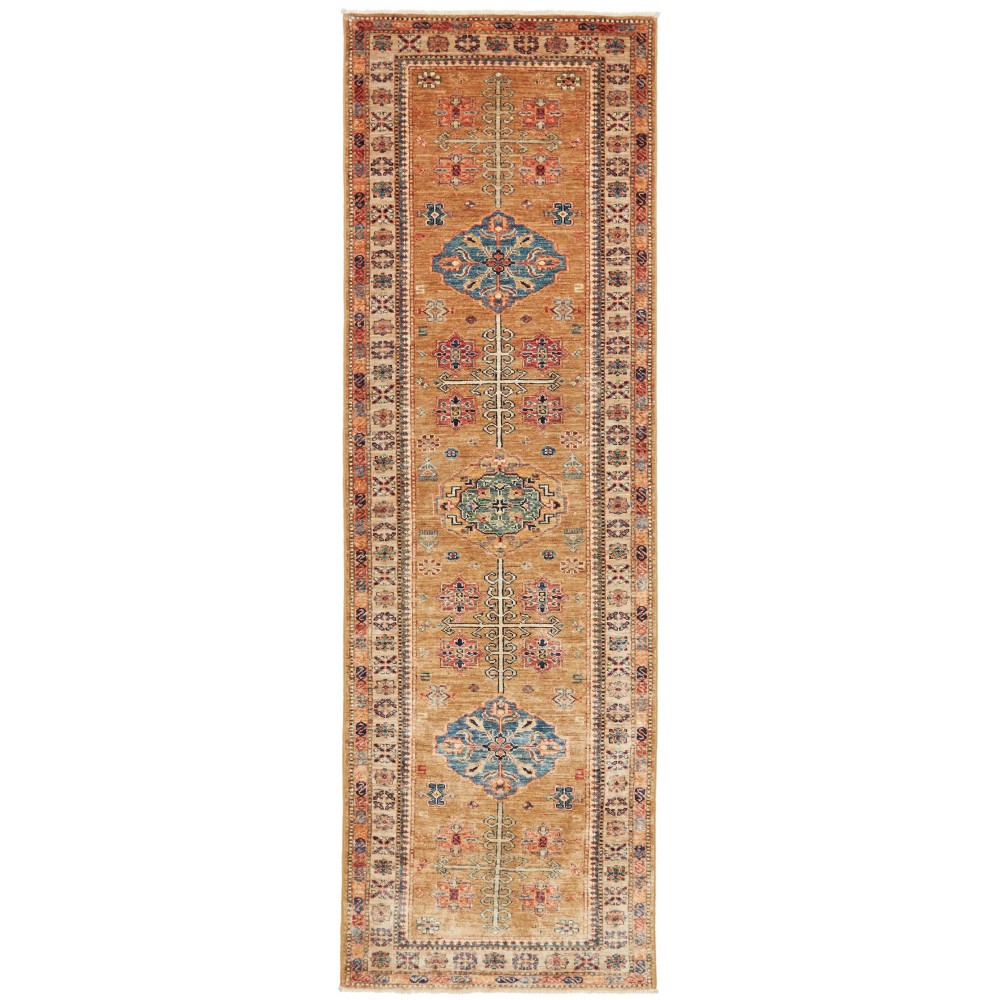 Tappeto Kazak Fine Pakistan marrone 80x255 Tappeto Kazak Fine Pakistan marrone 80x255