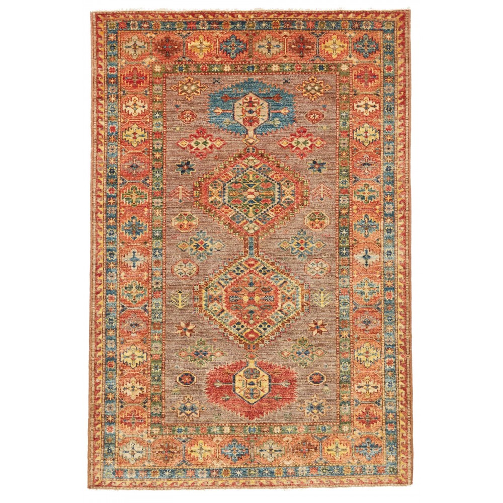 Tappeto Kazak Fine Pakistan arancione 124x186 Tappeto Kazak Fine Pakistan arancione 124x186