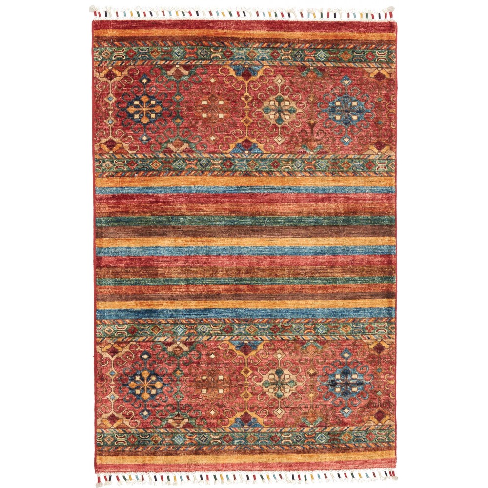 Tappeto Samarkand Pakistan rosso marrone 85x126 Tappeto Samarkand Pakistan rosso marrone 85x126