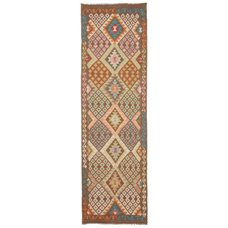 Tappeto Kilim Afghanistan bianco marrone 89x303