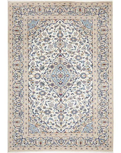 Tappeto Kashan Persia bianco grigio 200x295