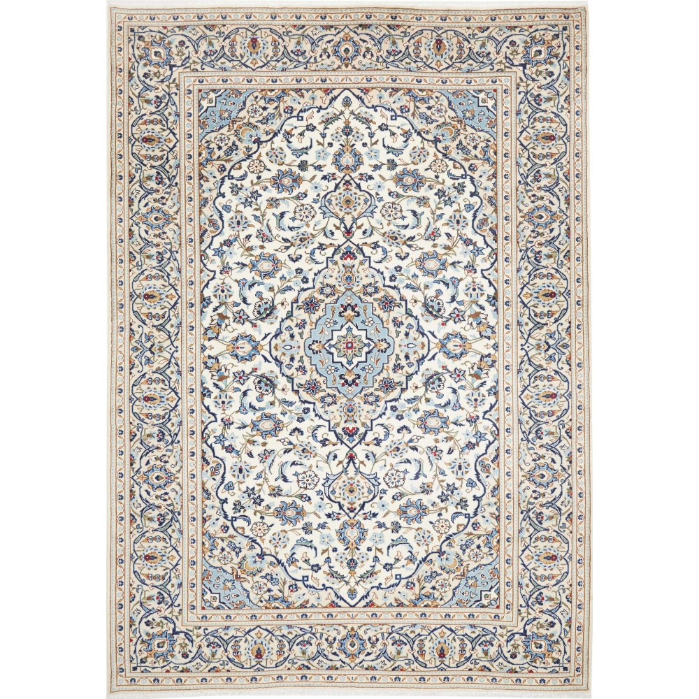 Tappeto Kashan Persia bianco grigio 200x295 Tappeto Kashan Persia bianco grigio 200x295