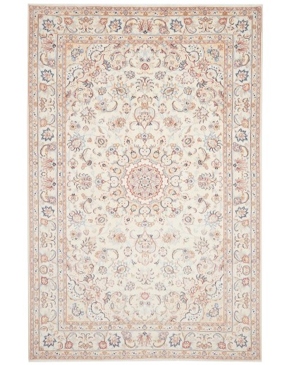 Tappeto Kashan Persia bianco marrone 200x303