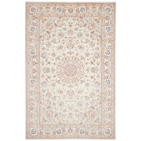 Tappeto Kashan Persia bianco marrone 200x303