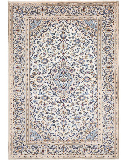 Tappeto Kashan Persia bianco marrone 197x290
