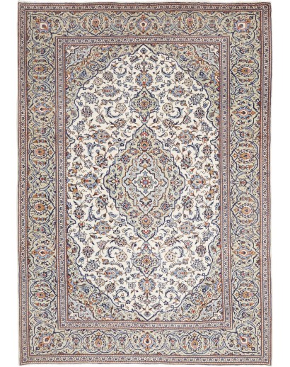 Tappeto Kashan Persia bianco grigio 195x287