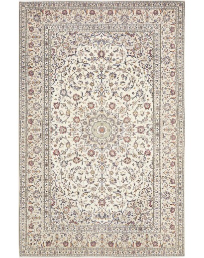 Tappeto Kashan Persia bianco grigio 200x307