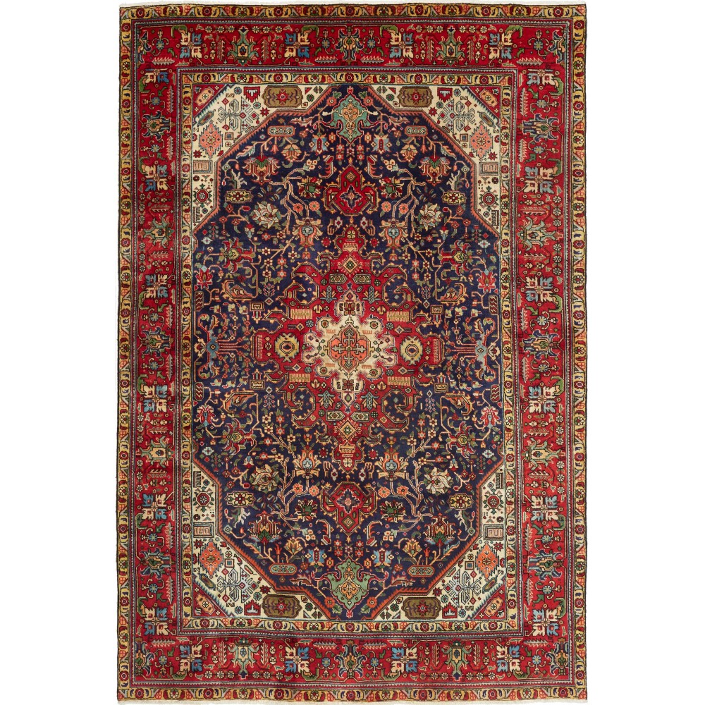 Tappeto Tabriz Persia marrone azzurro 197x292 Tappeto Tabriz Persia marrone azzurro 197x292