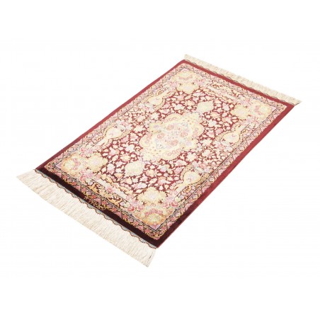 Tappeto Ghom seta Persia marrone 60x90