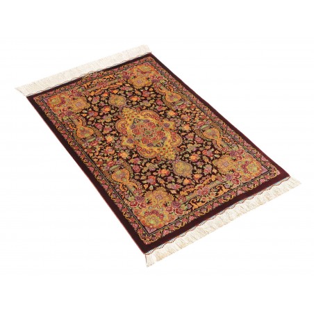 Tappeto Ghom seta Persia marrone 60x90