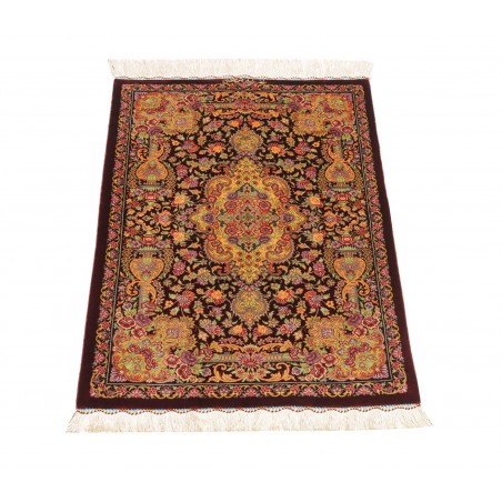 Tappeto Ghom seta Persia marrone 60x90