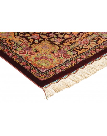 Tappeto Ghom seta Persia marrone 60x90