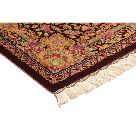 Tappeto Ghom seta Persia marrone 60x90