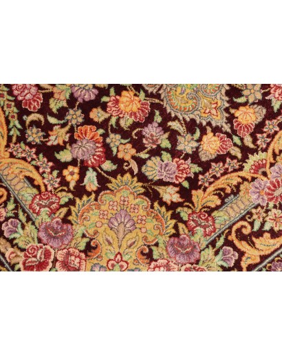 Tappeto Ghom seta Persia marrone 60x90