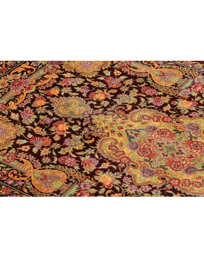 Tappeto Ghom seta Persia marrone 60x90