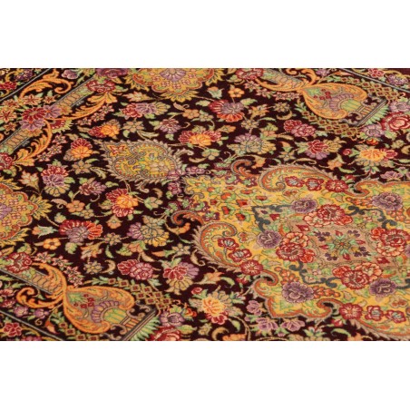 Tappeto Ghom seta Persia marrone 60x90