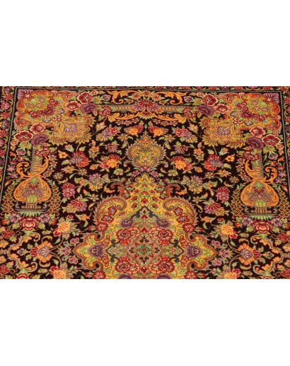 Tappeto Ghom seta Persia marrone 60x90