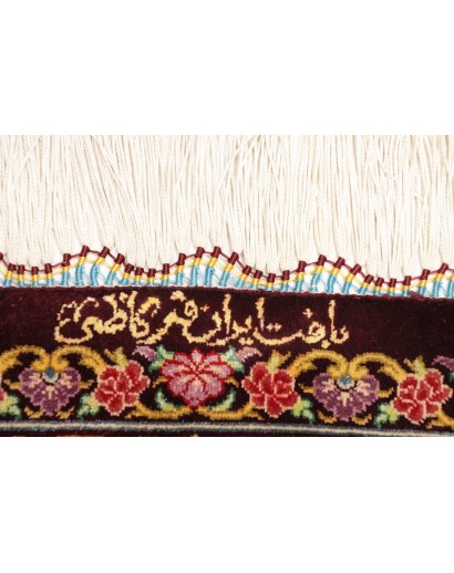 Tappeto Ghom seta Persia marrone 60x90