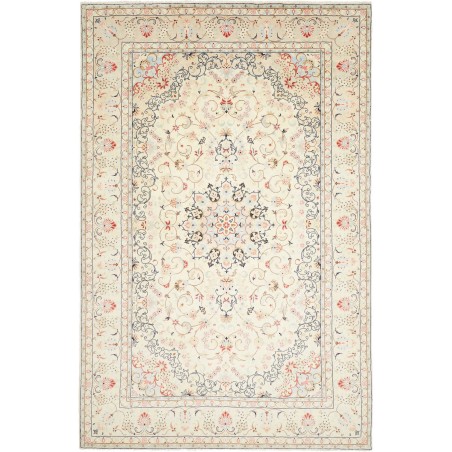 Tappeto Kashan Persia bianco grigio 195x300