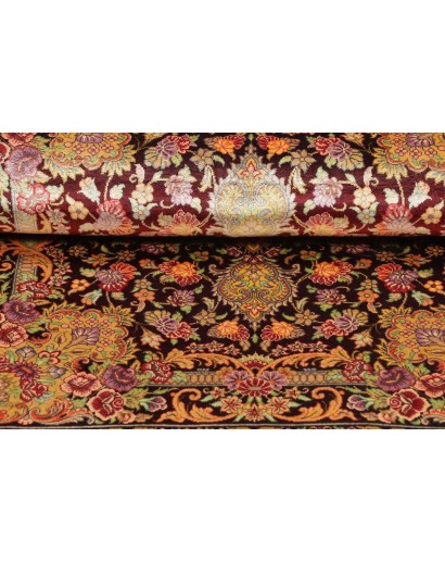Tappeto Ghom seta Persia marrone 60x90