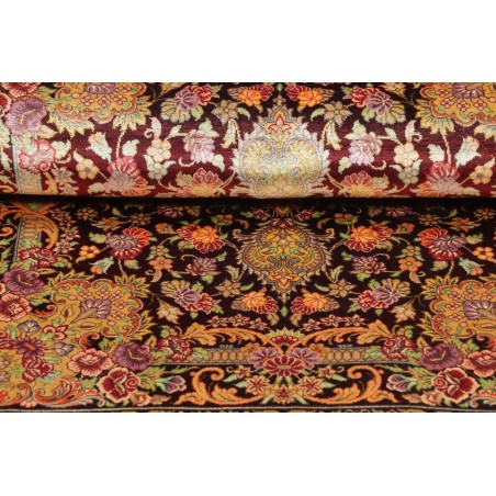 Tappeto Ghom seta Persia marrone 60x90