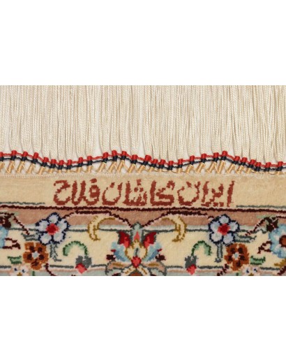 Tappeto Ghom seta Persia beige bianco 100x153