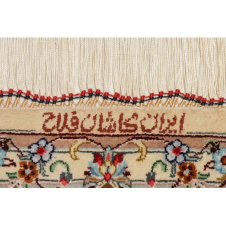 Tappeto Ghom seta Persia beige bianco 100x153