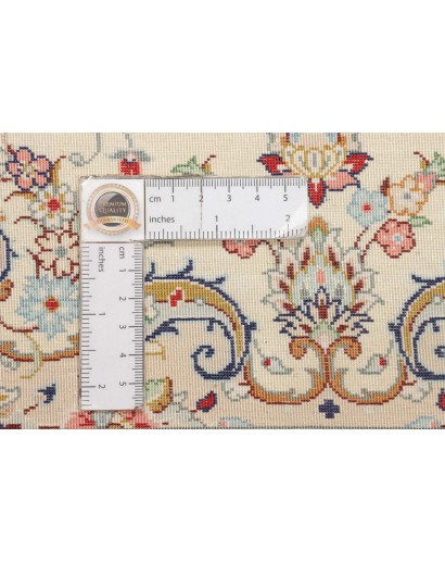 Tappeto Ghom seta Persia beige bianco 100x153