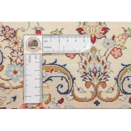 Tappeto Ghom seta Persia beige bianco 100x153